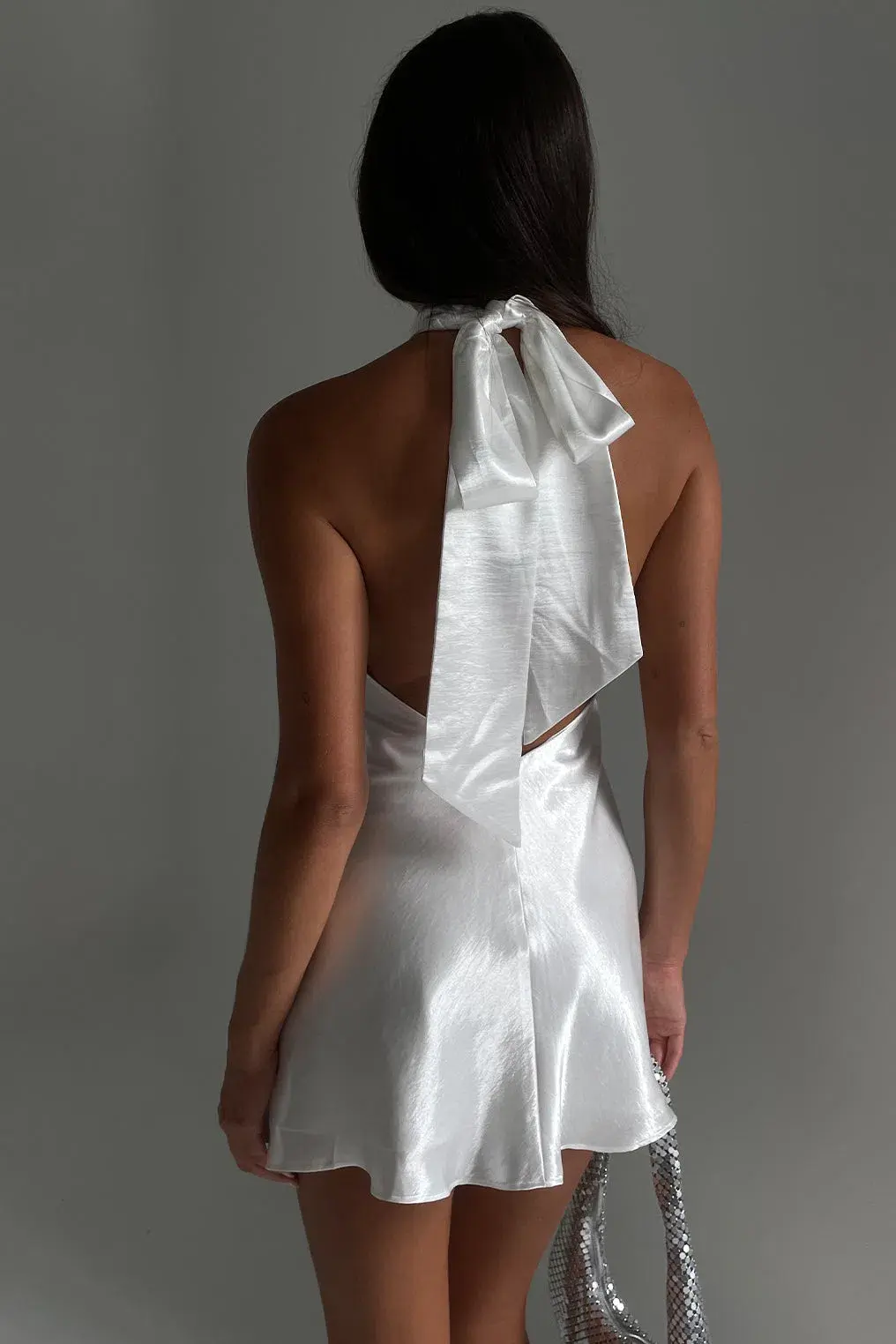 Meshki Cartia Bow Halter Micro Mini Dress White Size XS/AU 6  - Image 3