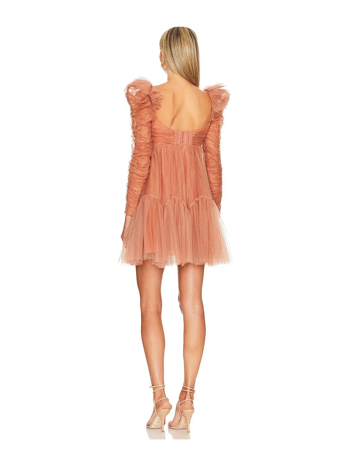 Zimmermann Tulle Ruched Mini Dress in Lipstick Size 2 / AU 12  - Image 3