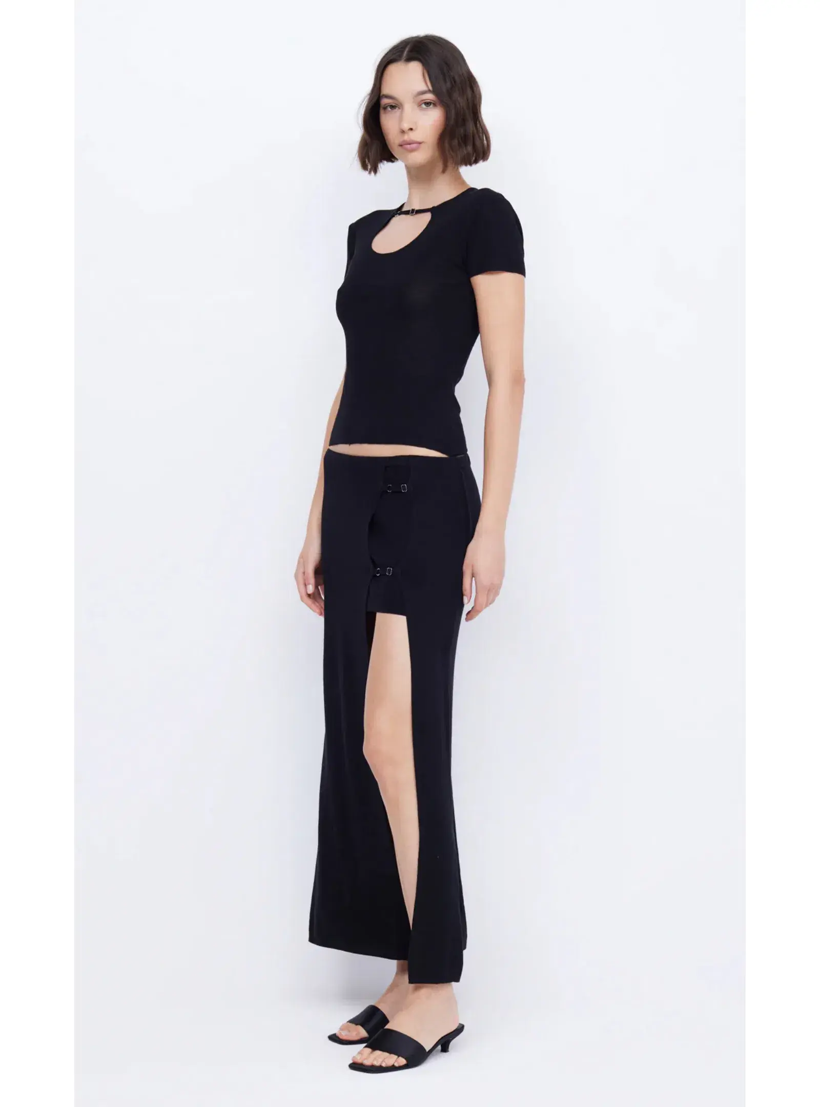 Bec & Bridge Caspian Knit Maxi Skirt Black Size AU 6 - Image 2