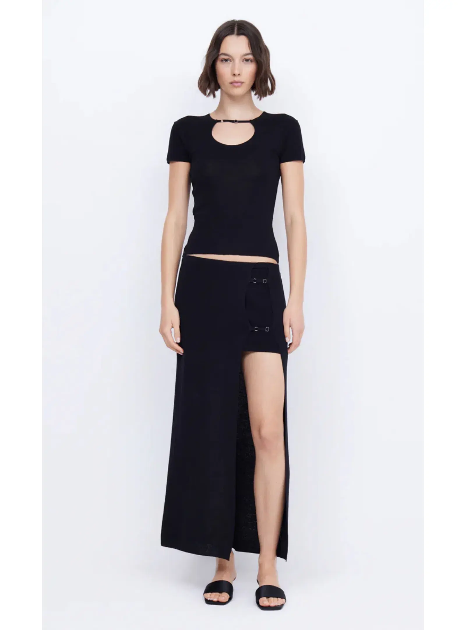Bec & Bridge Caspian Knit Maxi Skirt Black Size AU 6 - Image 1