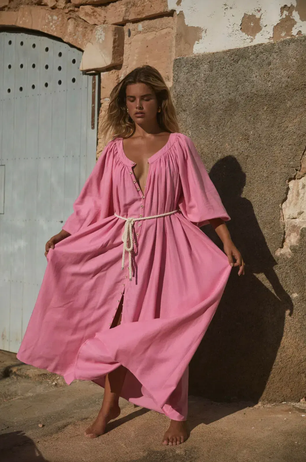 La Boheme Camila Maxi Dress in Begonia Pink One Size - Image 1