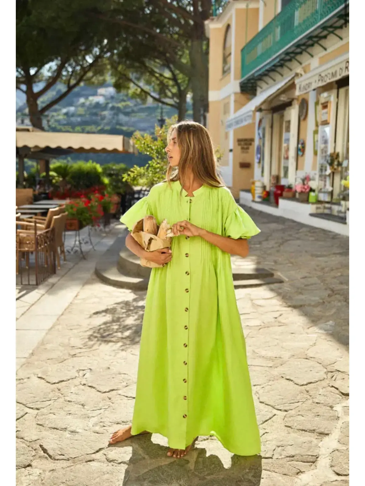 La Boheme Poppy Dress Wild Lime One Size - Image 1