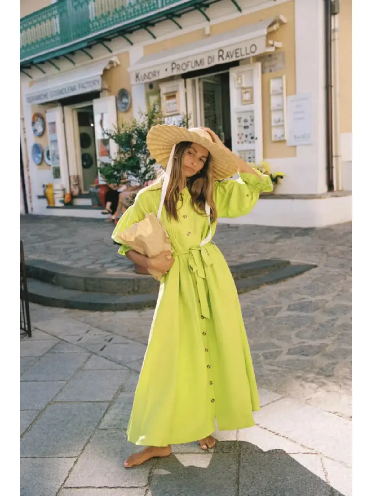 La Boheme Poppy Dress Wild Lime One Size - Image 2