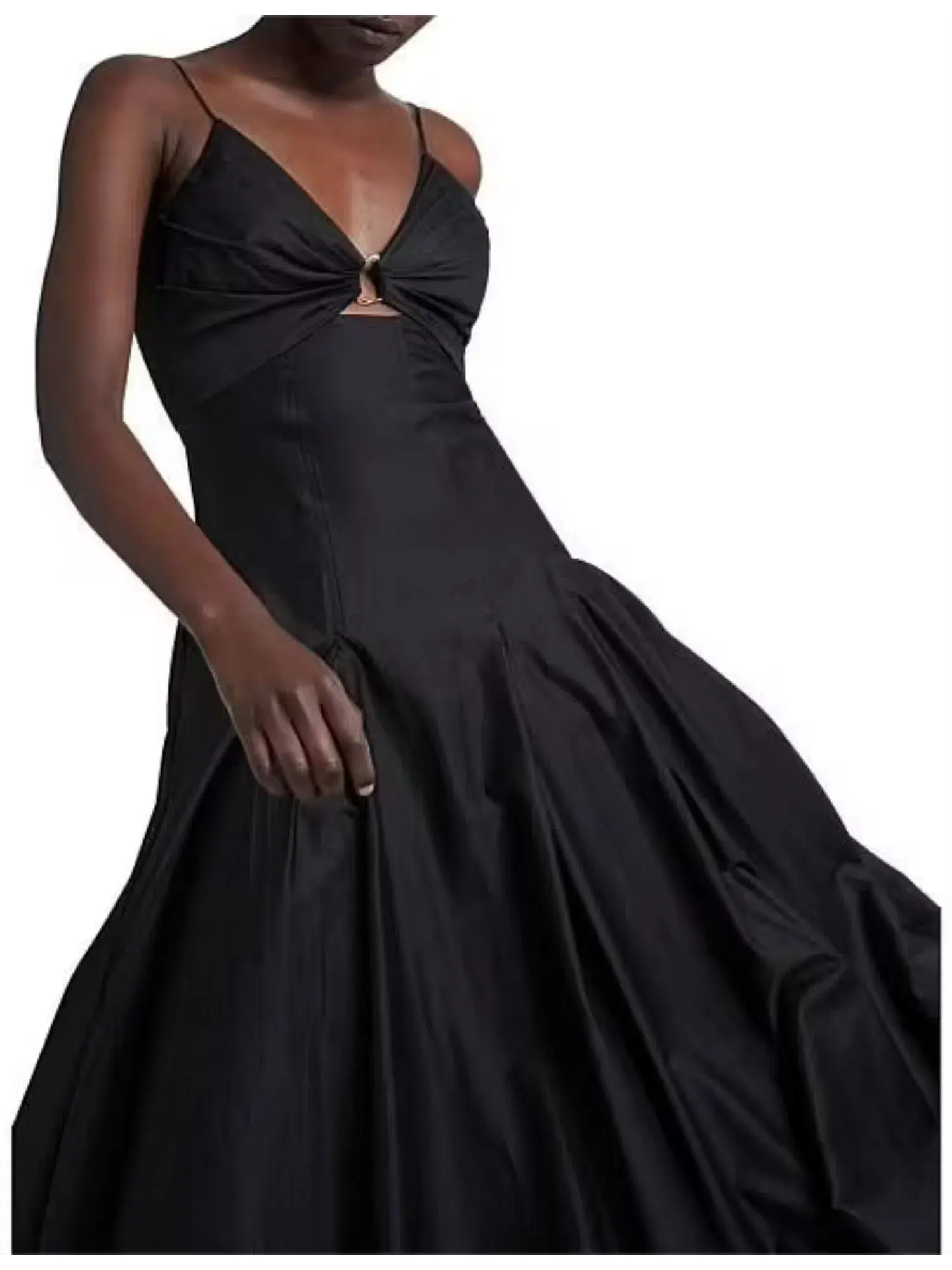 Aje Solstice Strappy Ring Midi Dress Black Size AU 8  - Image 3