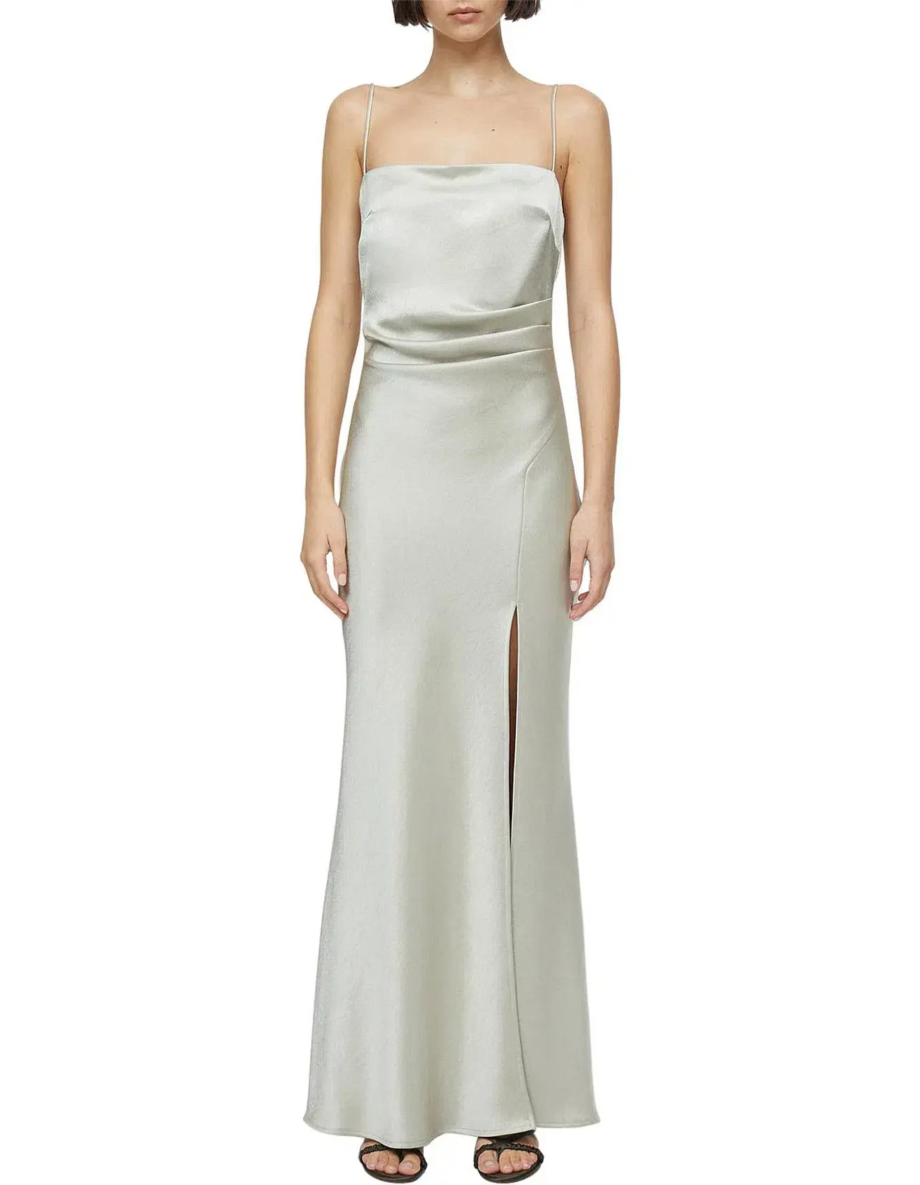 Bec & Bridge Nadia Square Neckline Tuck Detailing Maxi Dress Ecru Size AU 10  - Image 1