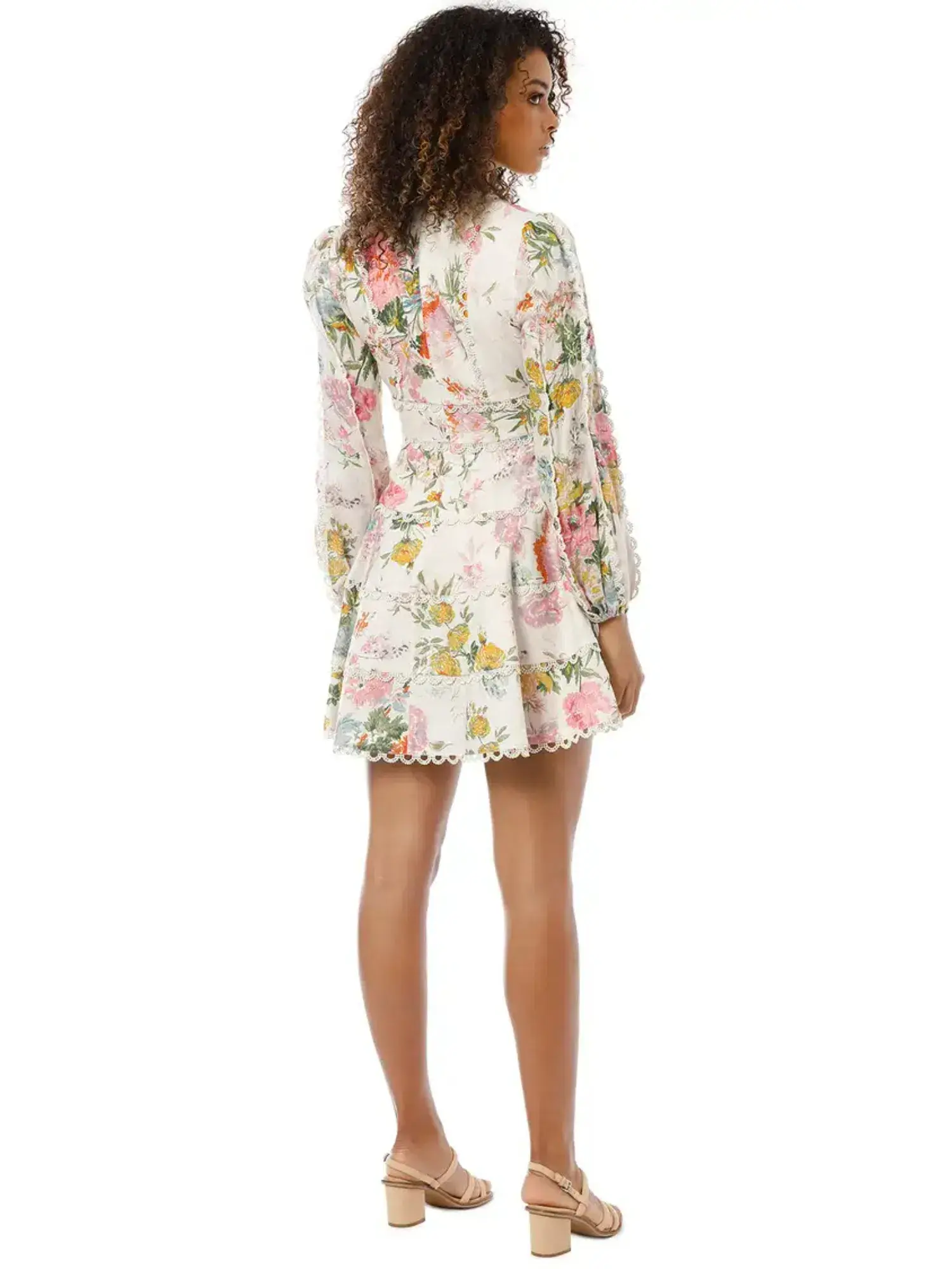 Zimmermann Heathers Flounce Short Dress Floral Print Size 1 / AU 10 - Image 3