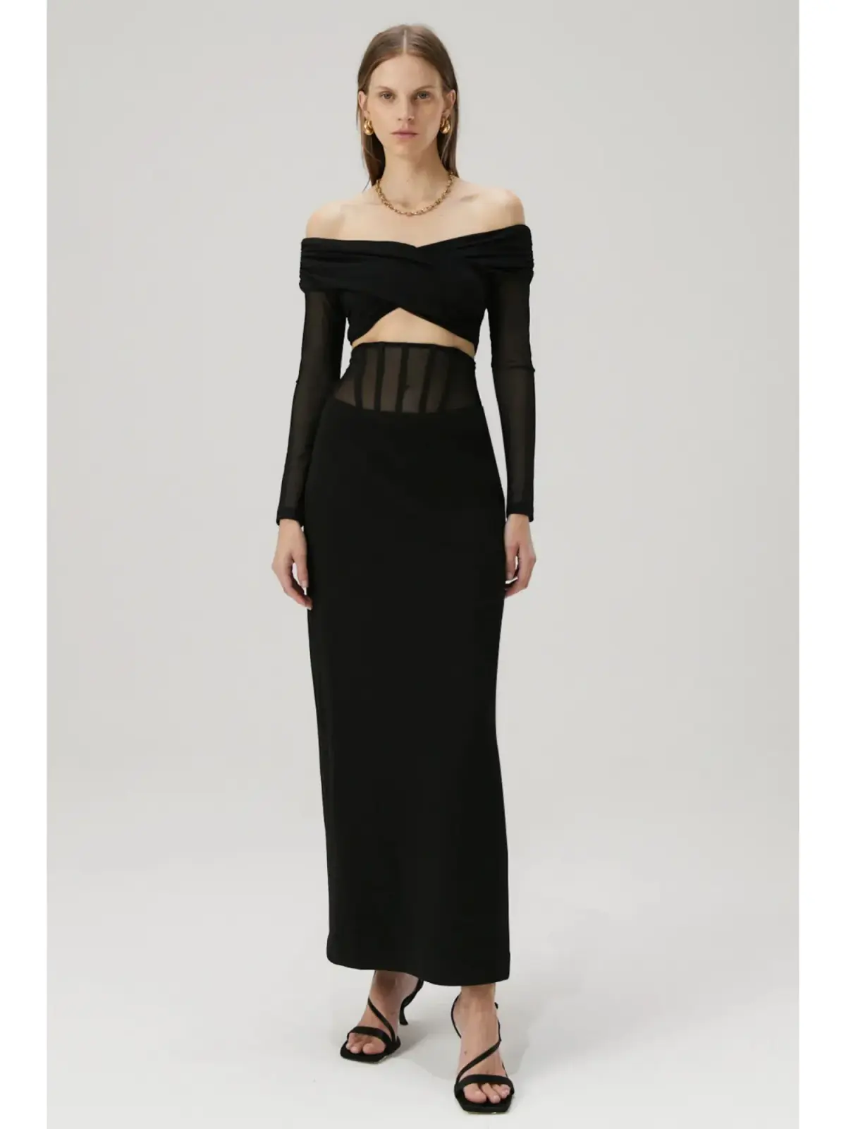 Misha Marceline Bonded Crepe Gown in Black Size S / AU 8 - Image 1
