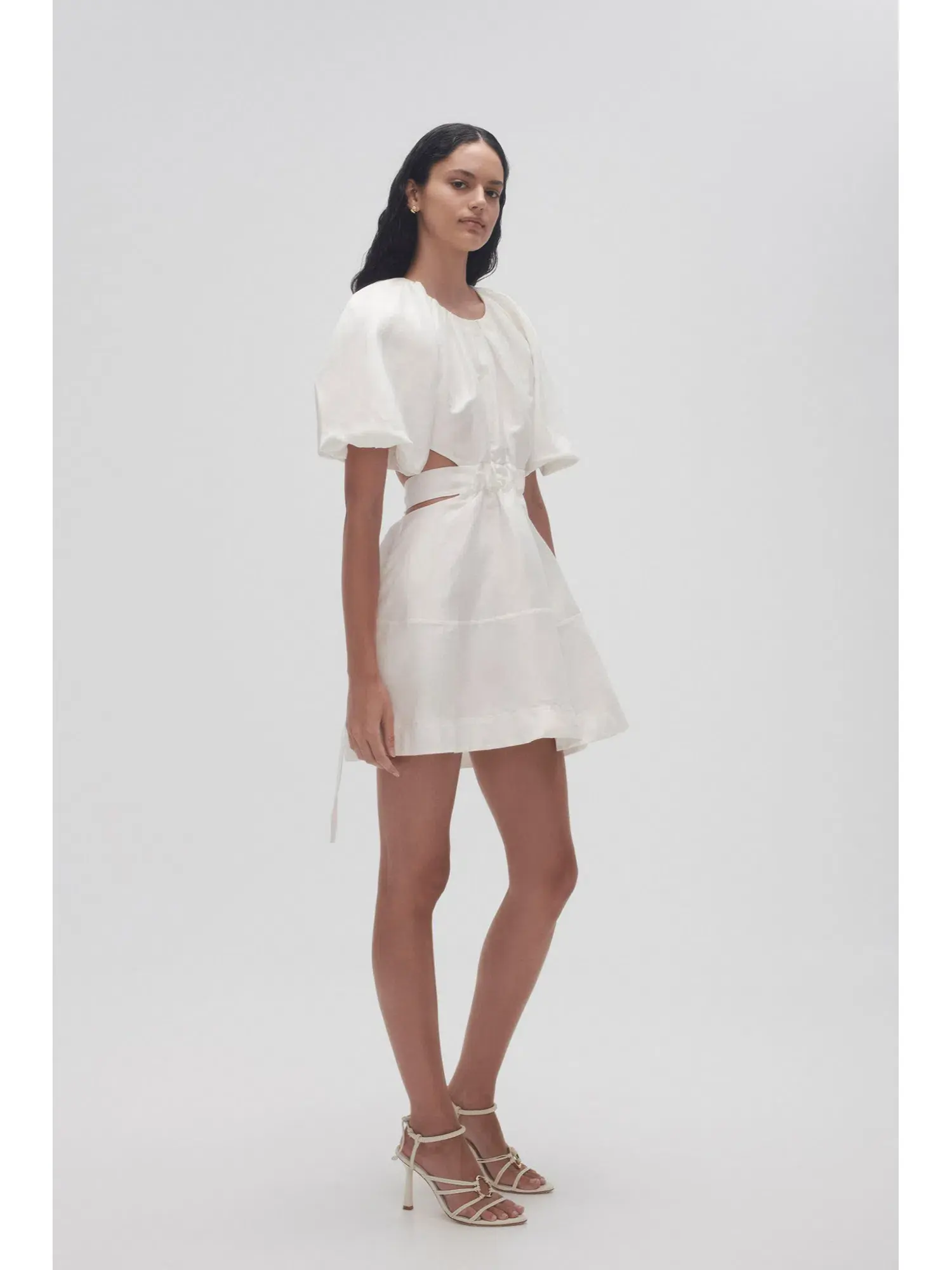 Aje Mimosa Cut Out Mini Dress in Ivory White Size AU 12 - Image 5