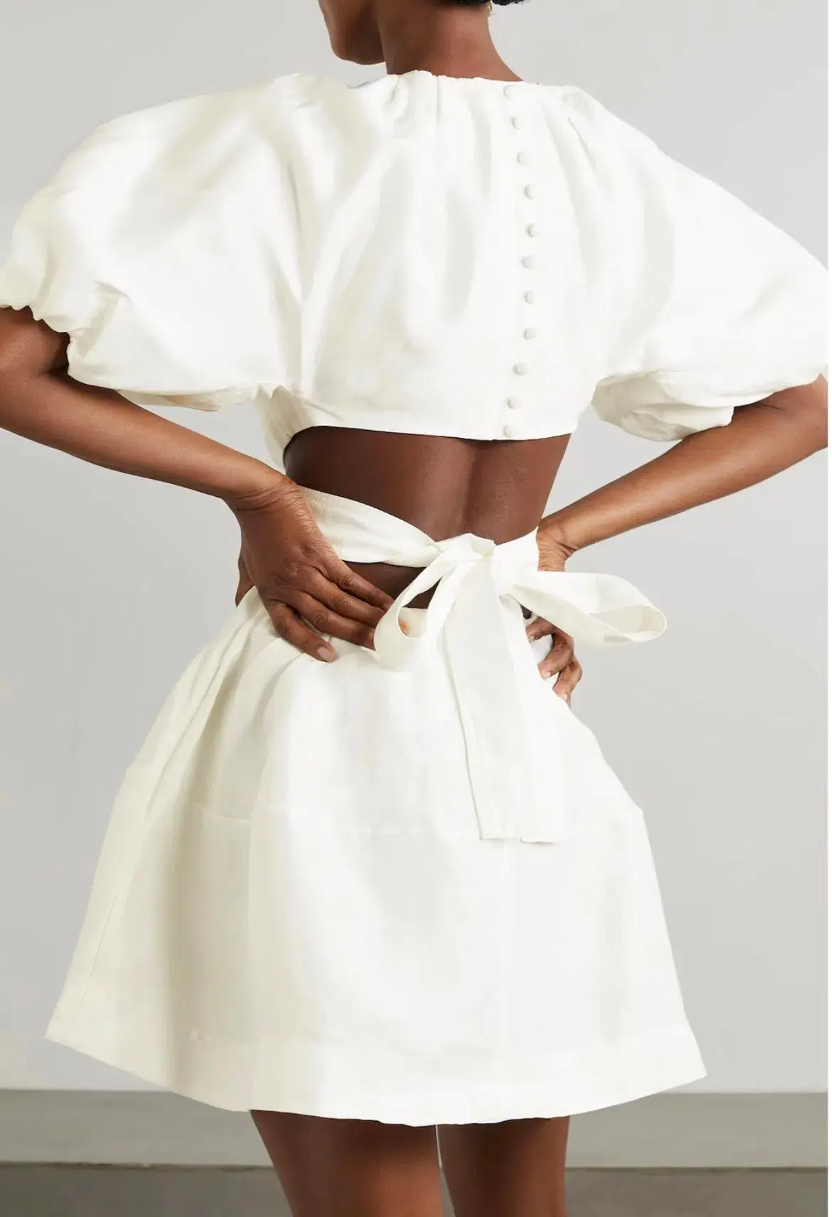 Aje Mimosa Cut Out Mini Dress in Ivory White Size AU 12 - Image 2