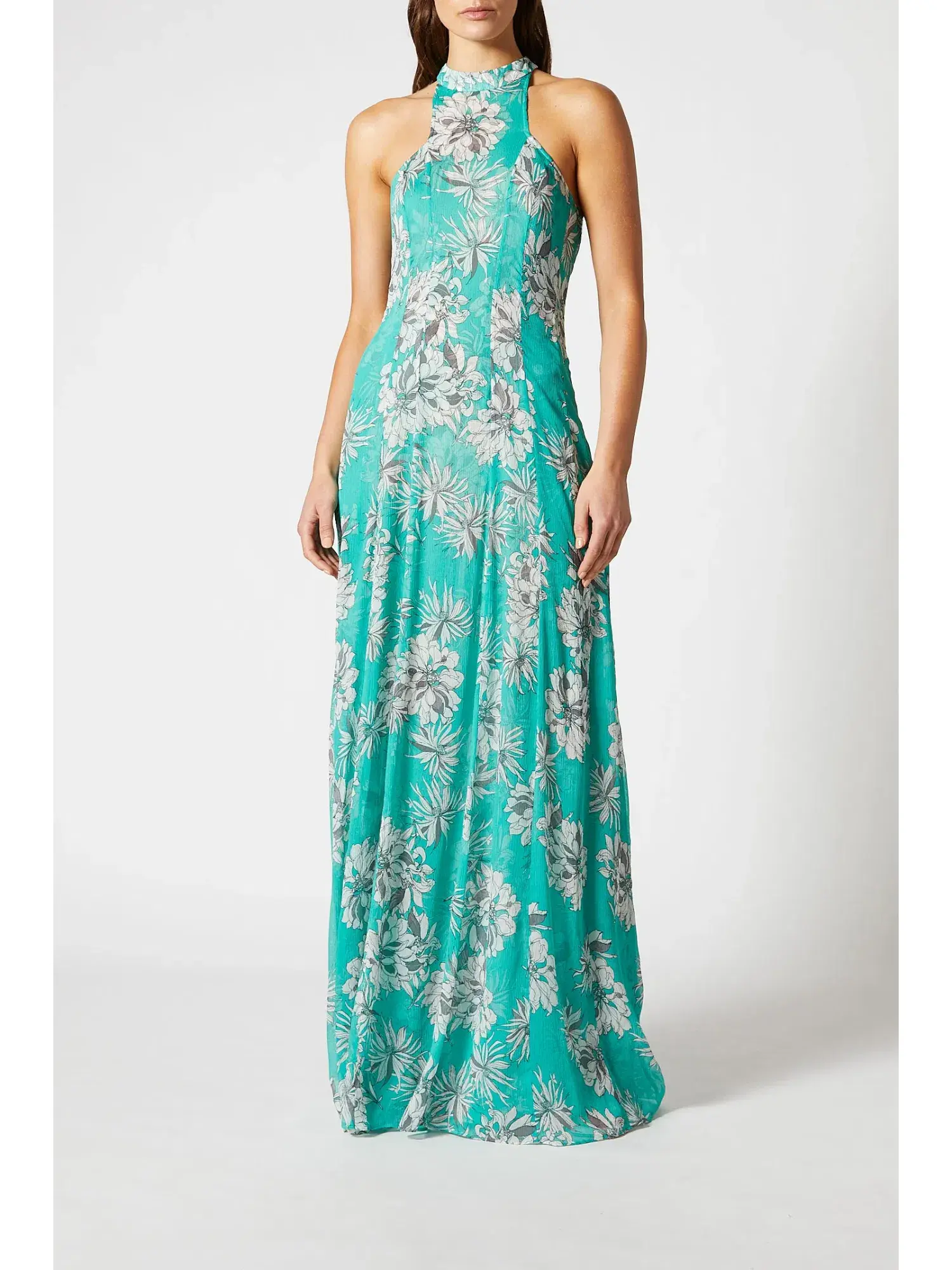 Scanlan Theodore Silk Georgette Floral Dress Spearmint Size AU 12 - Image 2