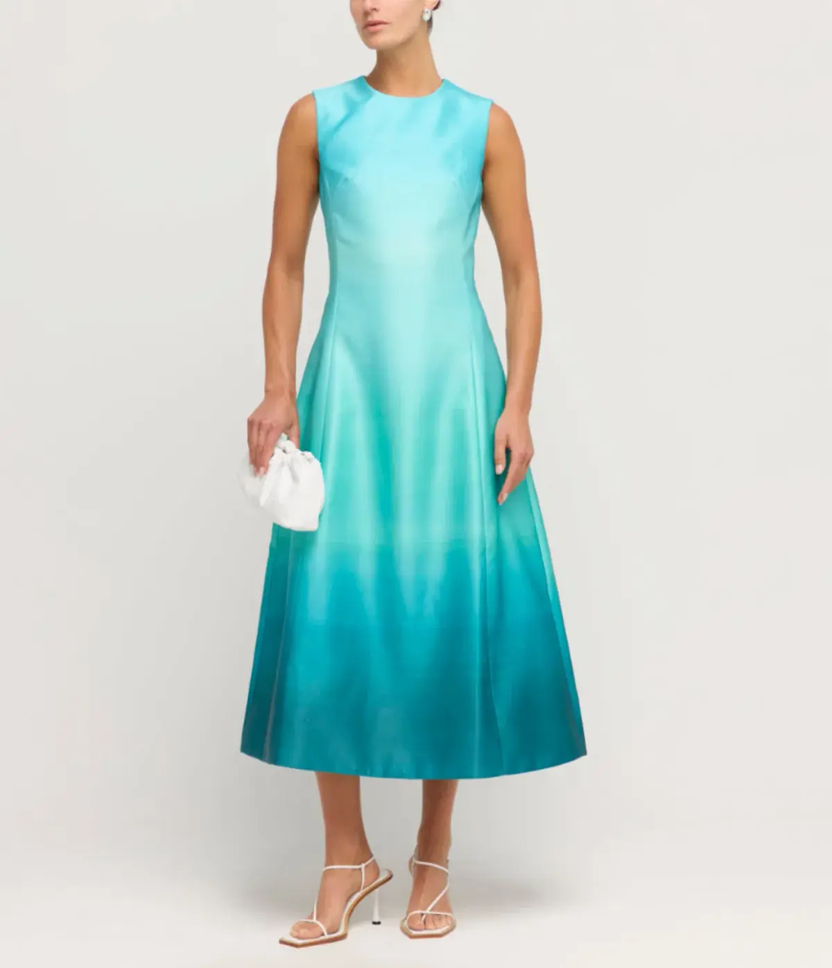 Leo Lin Cleo Sleeveless Midi Ombre Aqua Size AU 8 - Image 1