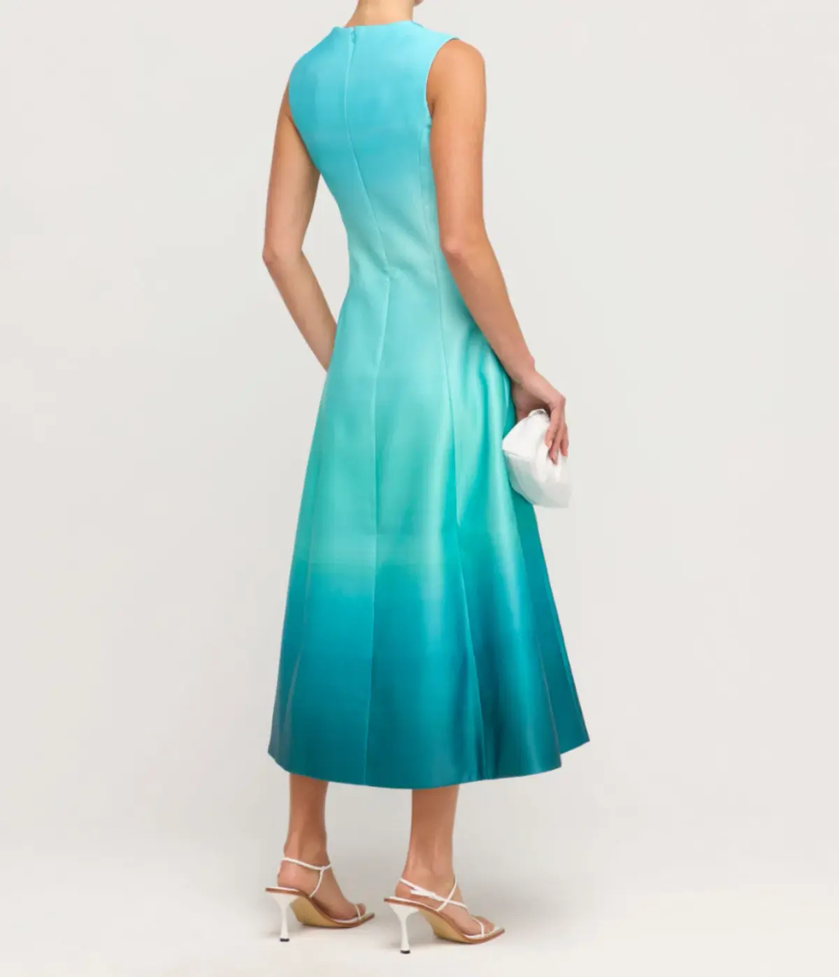 Leo Lin Cleo Sleeveless Midi Ombre Aqua Size AU 8 - Image 3