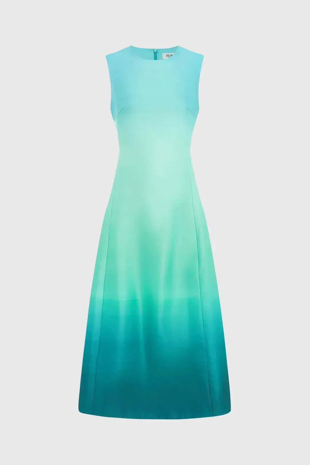 Leo Lin Cleo Sleeveless Midi Ombre Aqua Size AU 8 - Image 4