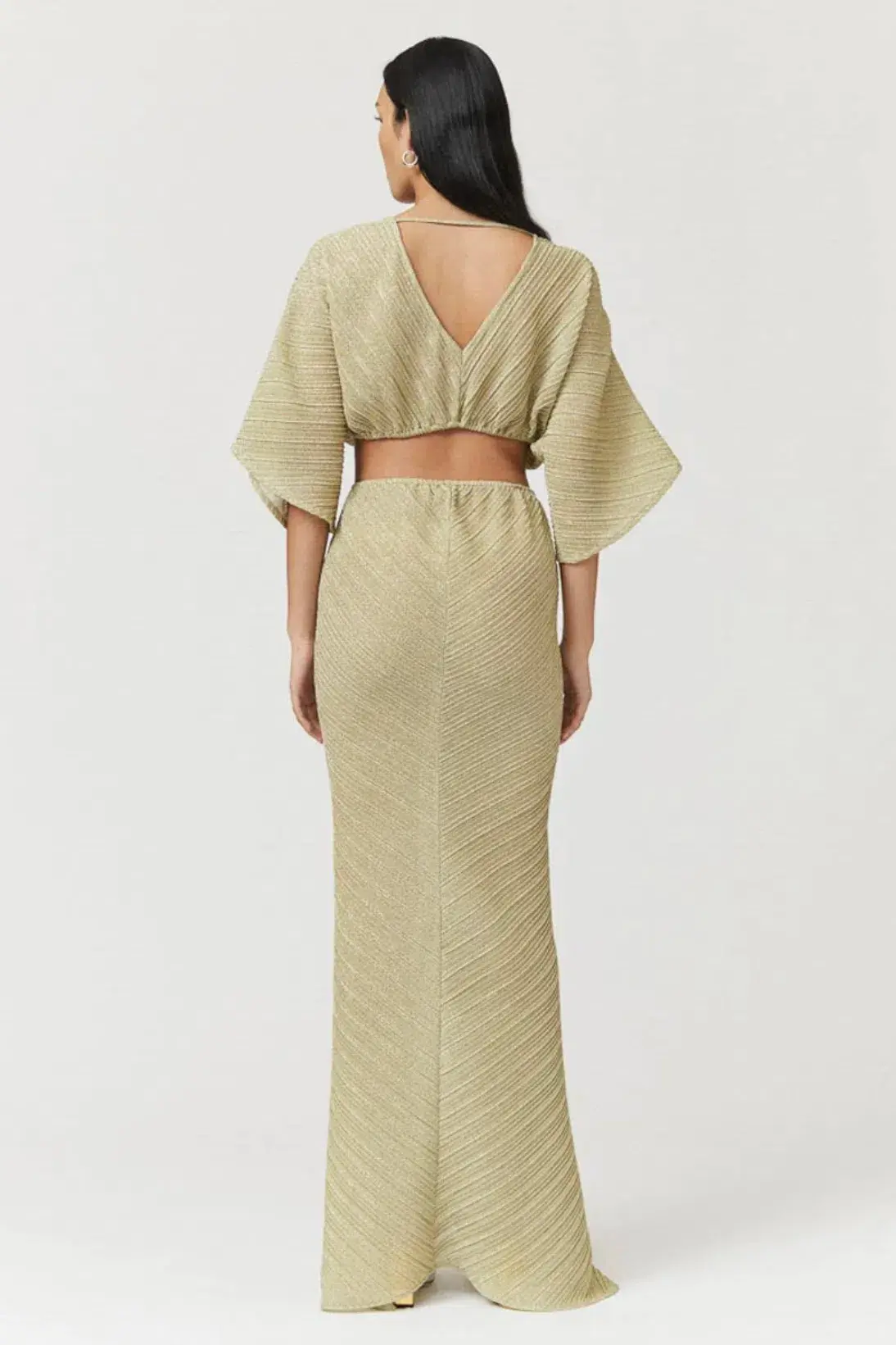 Suboo Stevie Cross Over Midi Dress Gold Size S / AU 8 - Image 3