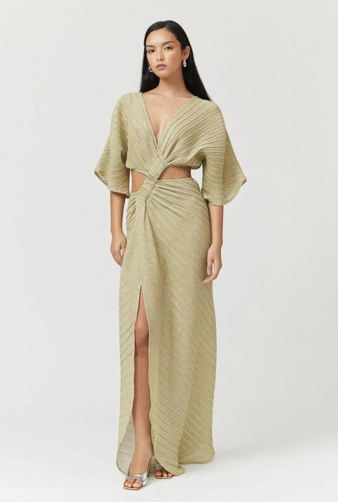 Suboo Stevie Cross Over Midi Dress Gold Size S / AU 8 - Image 1