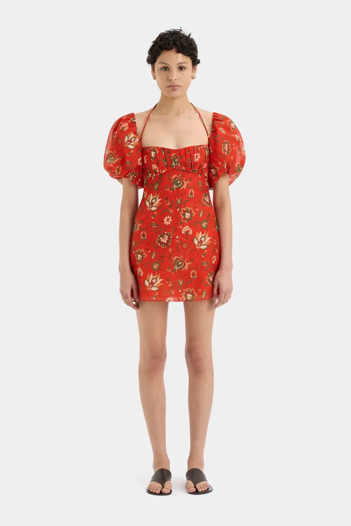 Sir the Label Reyes Puff Sleeve Mini Dress Cactus Flower Size 0 / AU 6 - Image 1