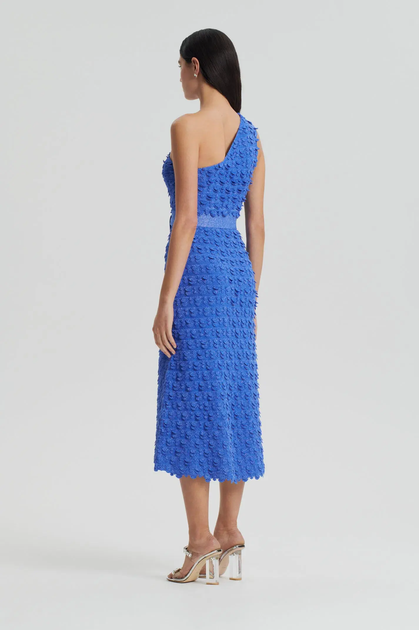 Scanlan Theodore Sparkle One Shoulder Midi Dress Blue Size S / AU 8 - Image 2
