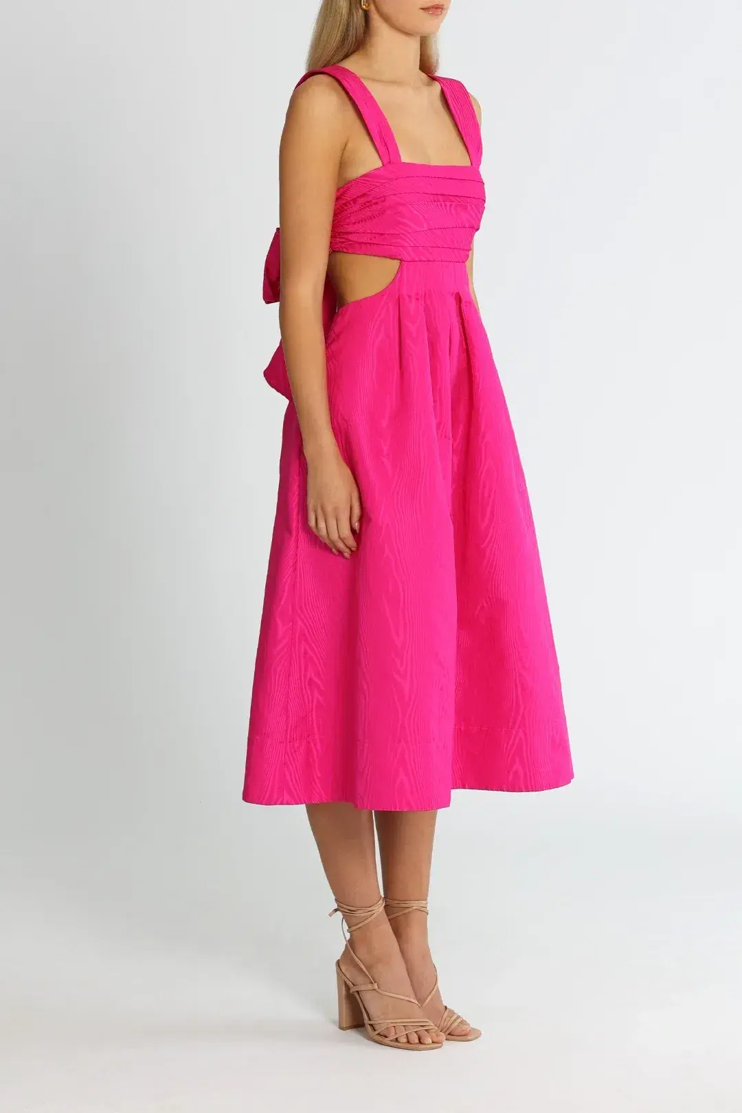 Rebecca Vallance Frenchy Cut Out Midi Dress Pink Size 12 - Image 2