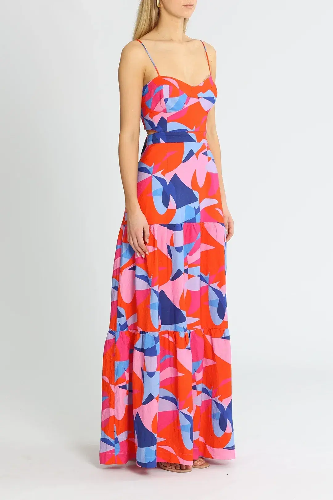 Rebecca Vallance Iggy Cut Out Maxi Dress Print Size 12 - Image 2