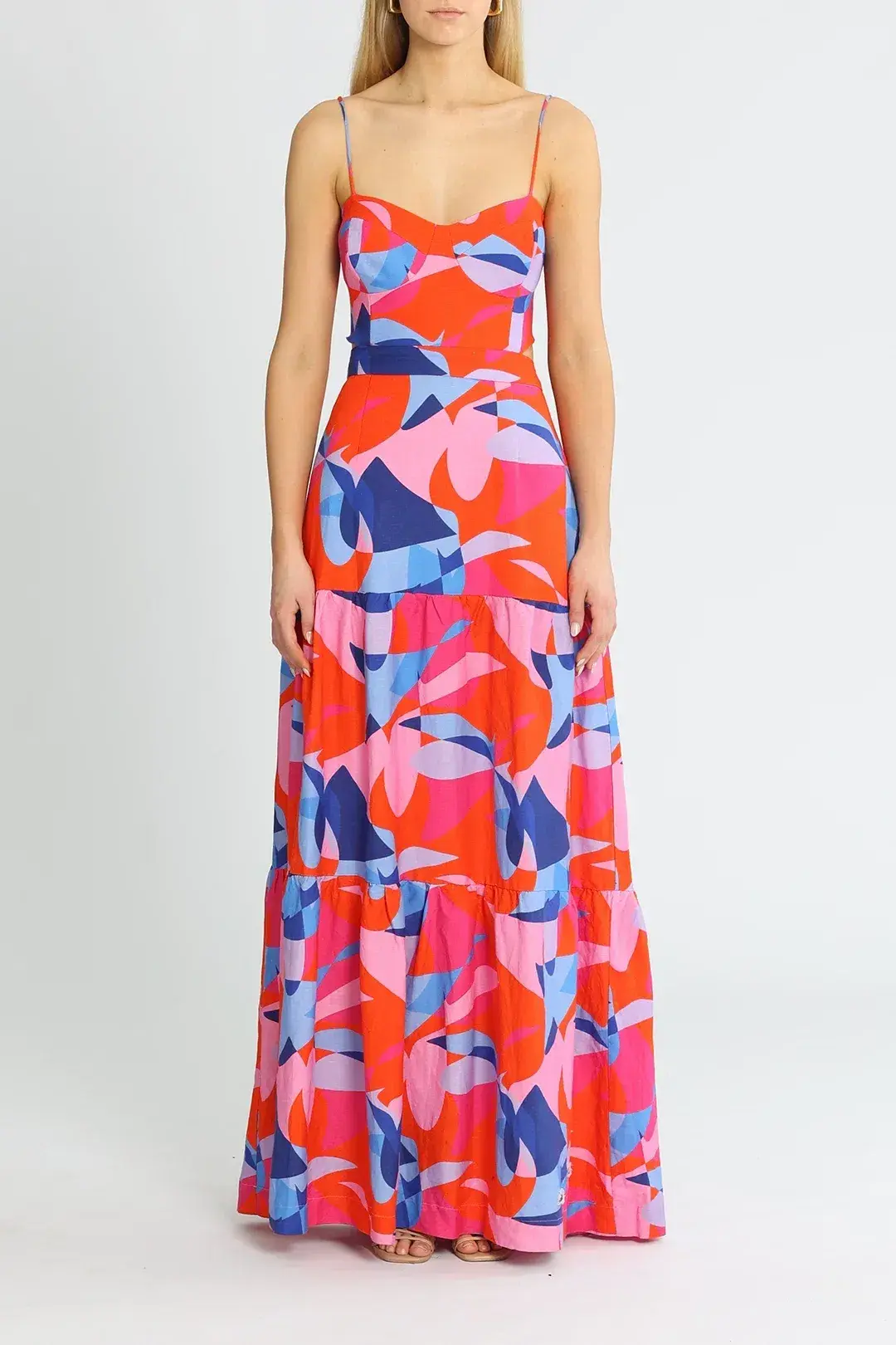 Rebecca Vallance Iggy Cut Out Maxi Dress Print Size 12 - Image 1