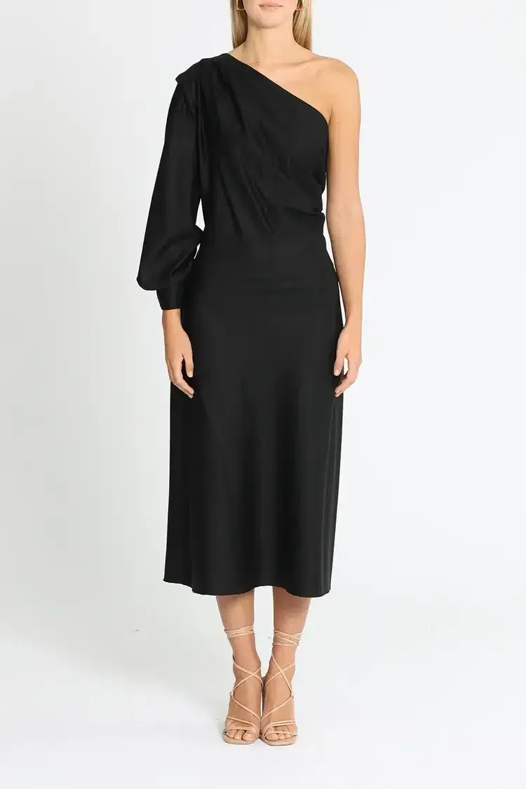 Arnsdorf Wendy Midi Dress in Black Size 12 - Image 1