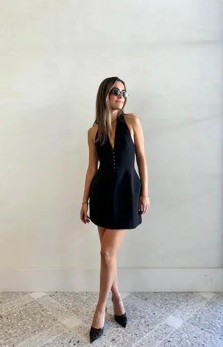 Camilla And Marc Petra Mini Dress Black Size 8 for rent on The Volte - main image