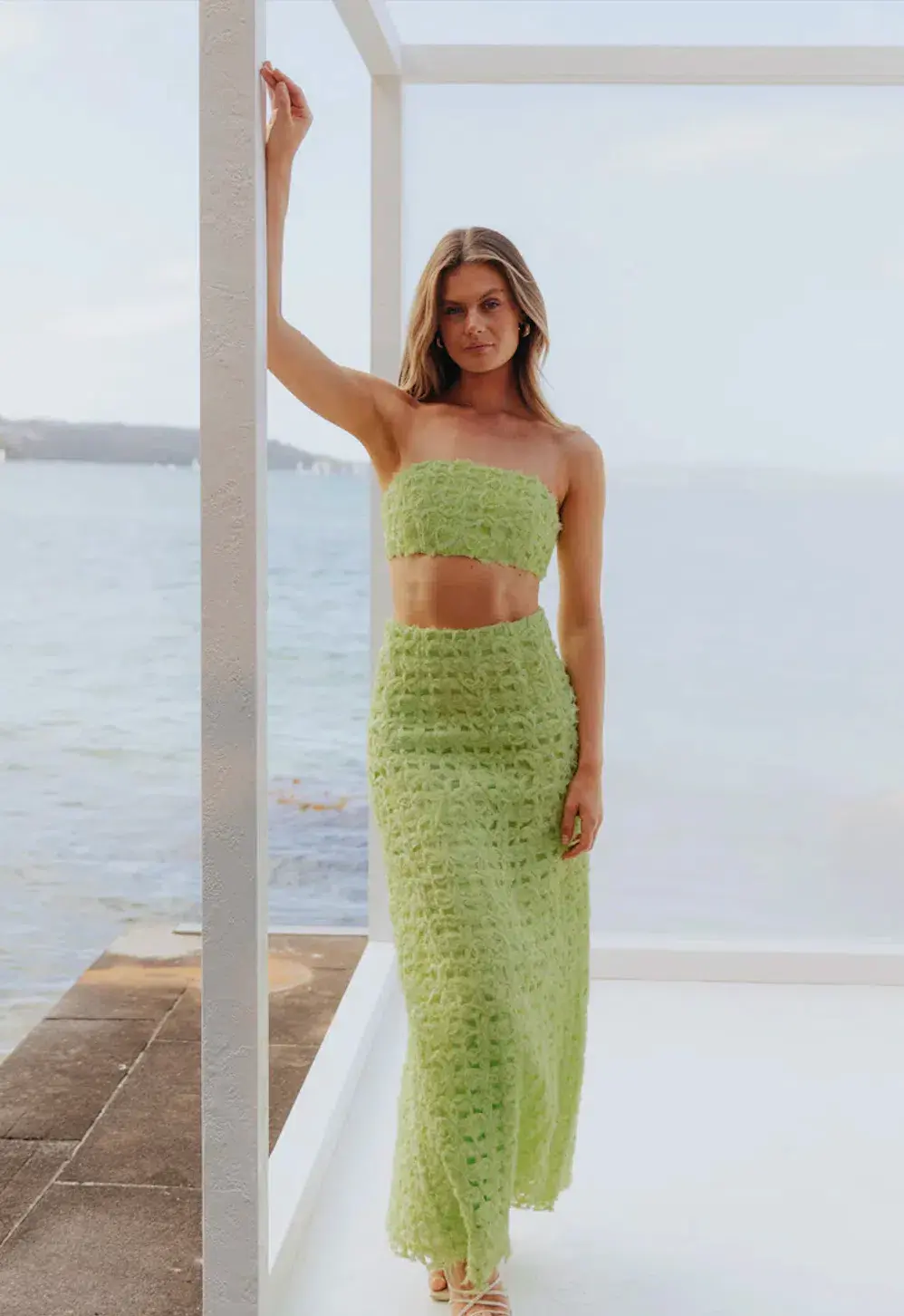 AJE Quintette Textured Midi Skirt & Quintette Textured Bralette. Size 8 / AU 8 - Image 15