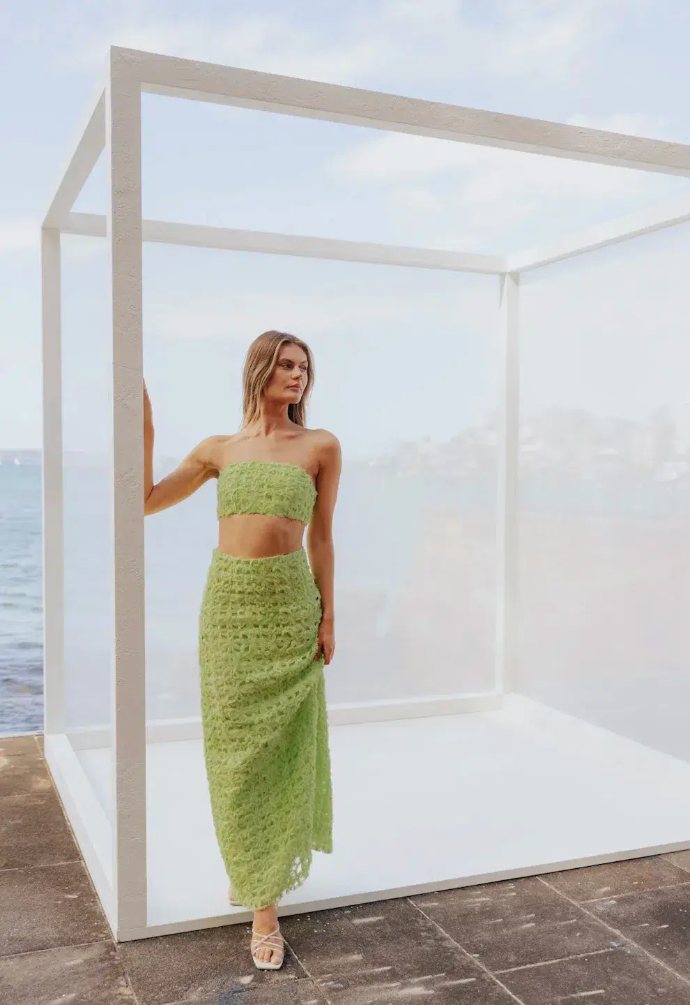 AJE Quintette Textured Midi Skirt & Quintette Textured Bralette. Size 8 / AU 8 - Image 14
