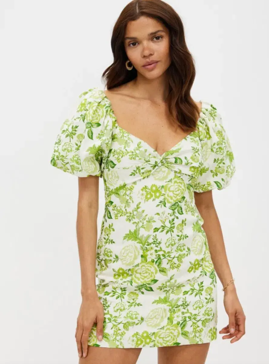 Aera - Twist Front Linen Mini Dress- Size 12 - Image 1