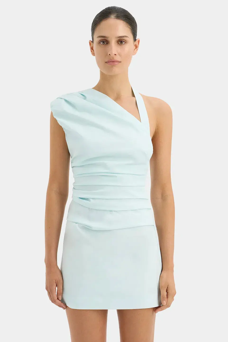 Sir The Label Azul Gathered Mini Dress Ice Blue Size 1 / AU 8 - Image 2