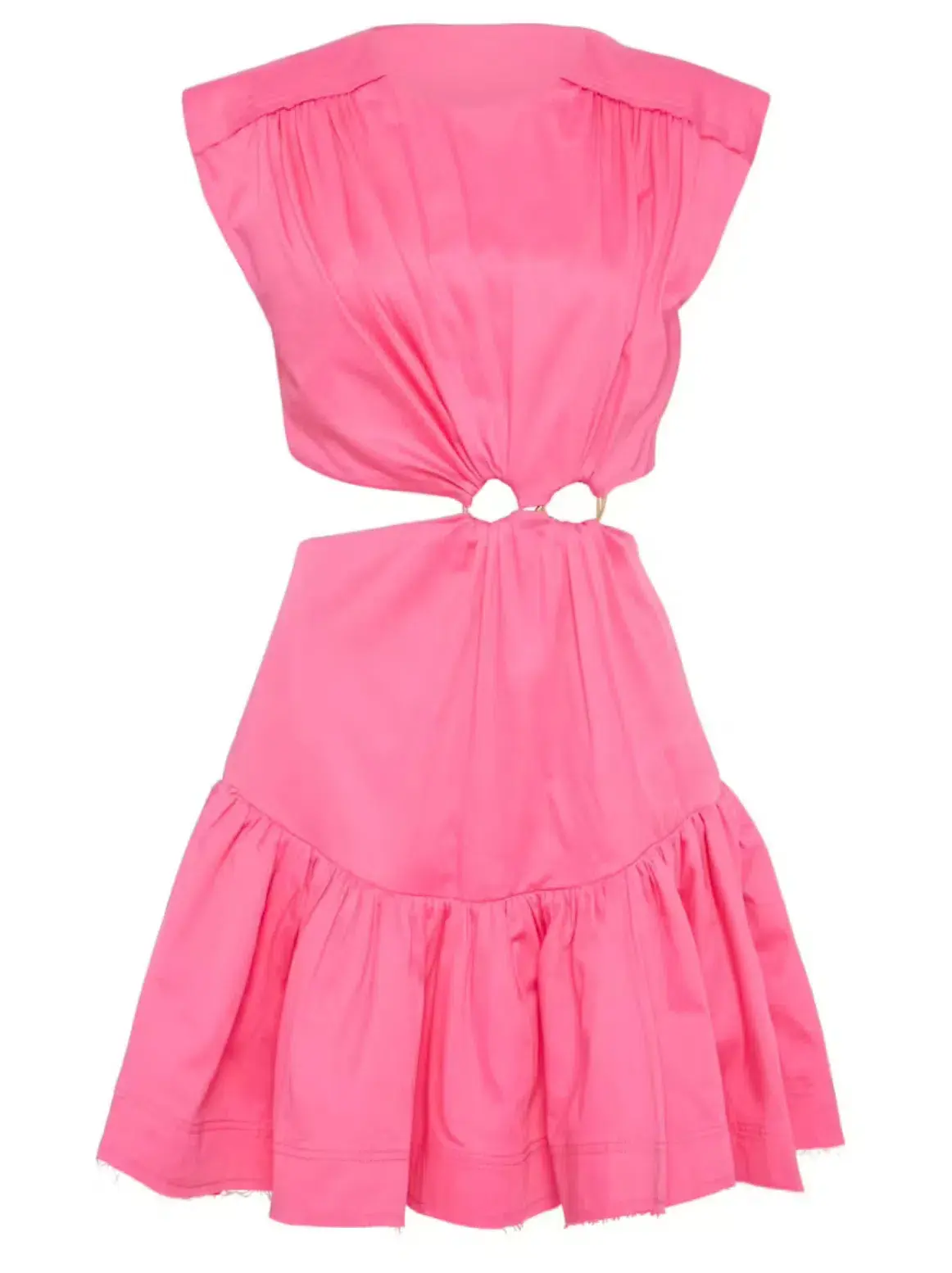 Aje Solstice Cut Out Ring Flip Mini Dress Hot Pink Size 8 - Image 5