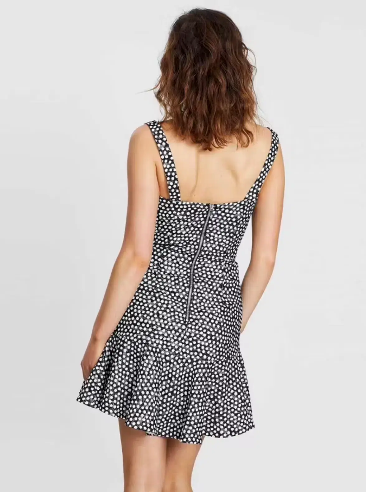 By Johnny Spotty Dotty Hem Mini Dress Print Size 10 - Image 3