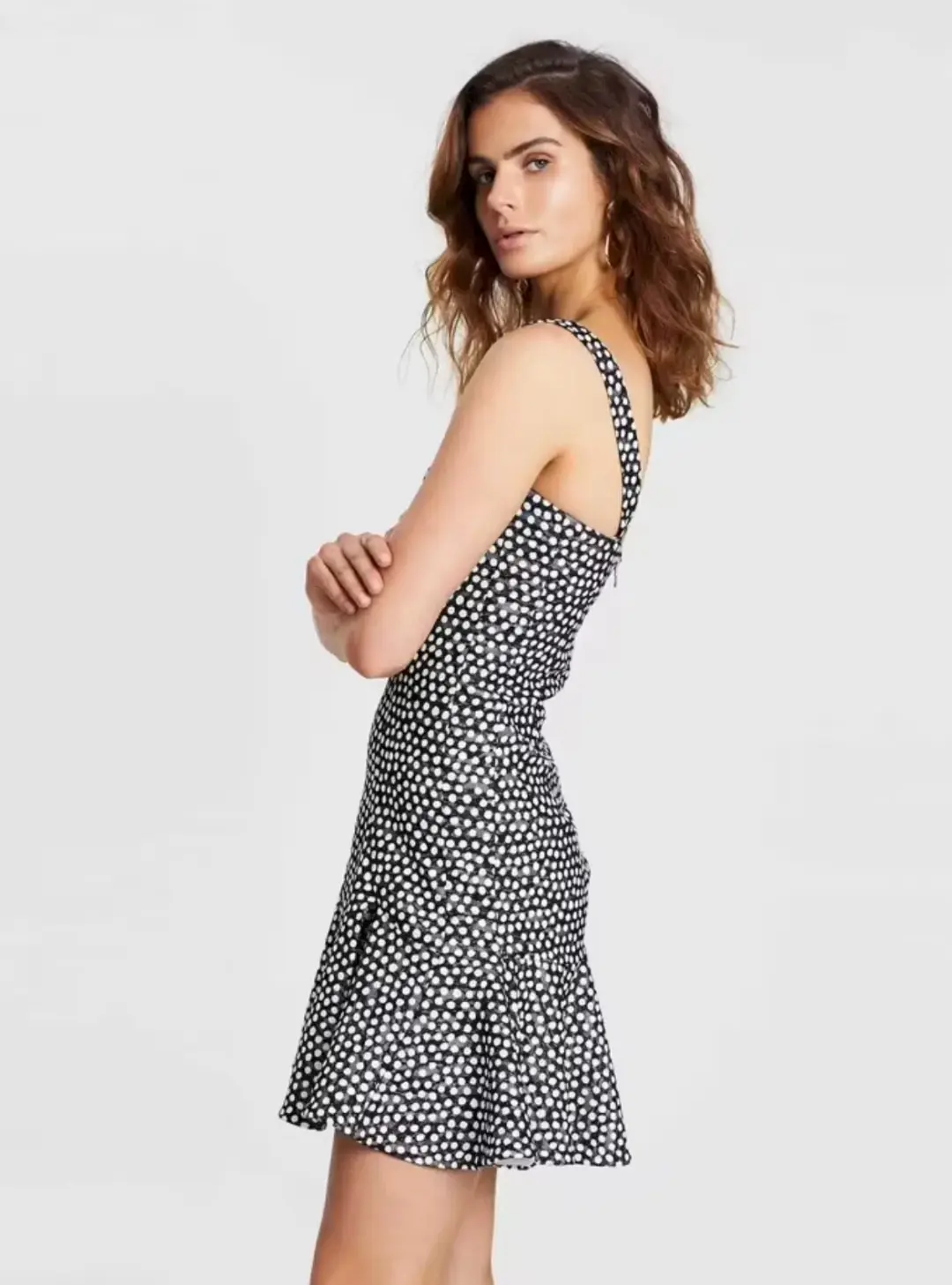 By Johnny Spotty Dotty Hem Mini Dress Print Size 10 for rent on The Volte - main image