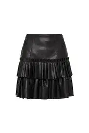 AJE Kindred Tiered Mini Skirt Black Size 8 for rent on The Volte - main image
