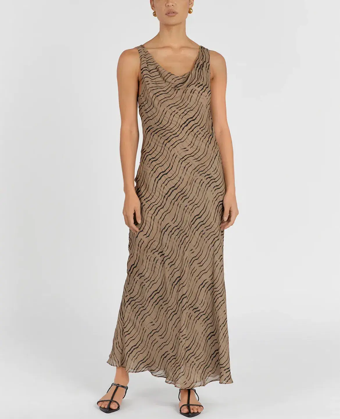 DISSH Clair Choc Cowl Neck Dress Print Size 12 - Image 4