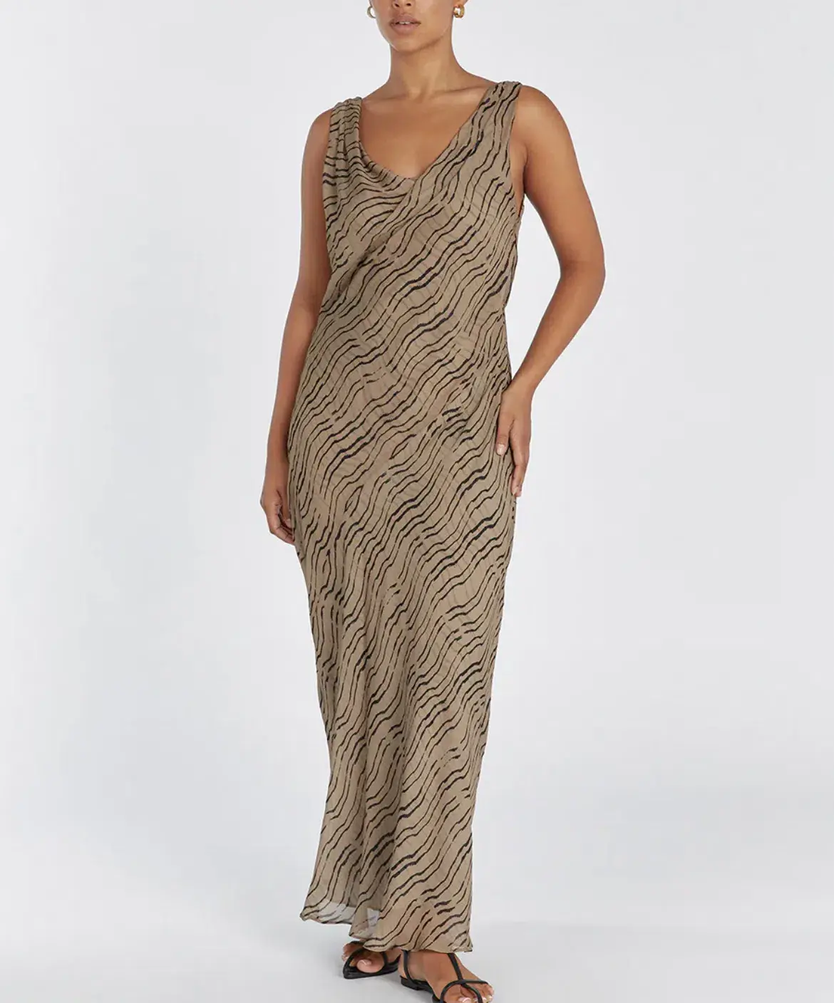 DISSH Clair Choc Cowl Neck Dress Print Size 12 - Image 1