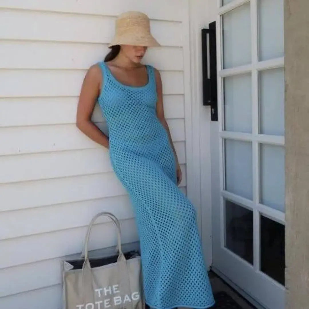 Venroy Blue Crochet Tank Dress Blue Size XS / AU 8  for rent on The Volte - main image