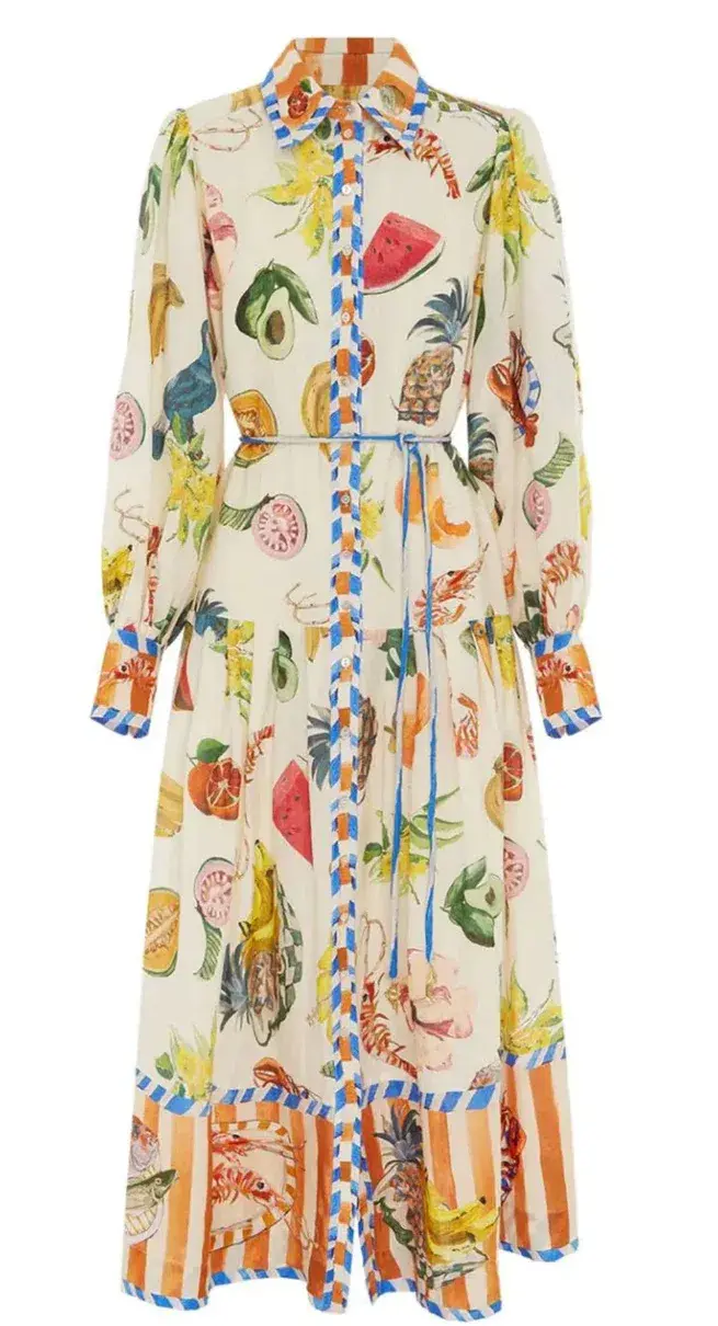 Alemais Theo Shirt Dress Multi Print Size 10 - Image 4