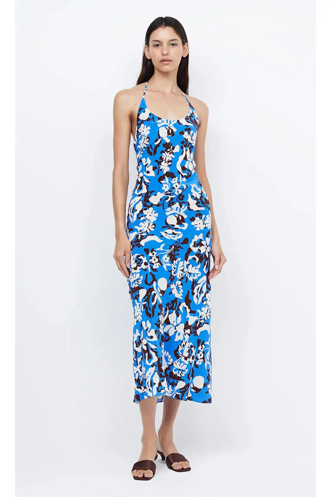 Bec & Bridge Clarisse Halter Maxi Dress in Blue Lagoon Hawaiian Floral Size 8 - Image 1