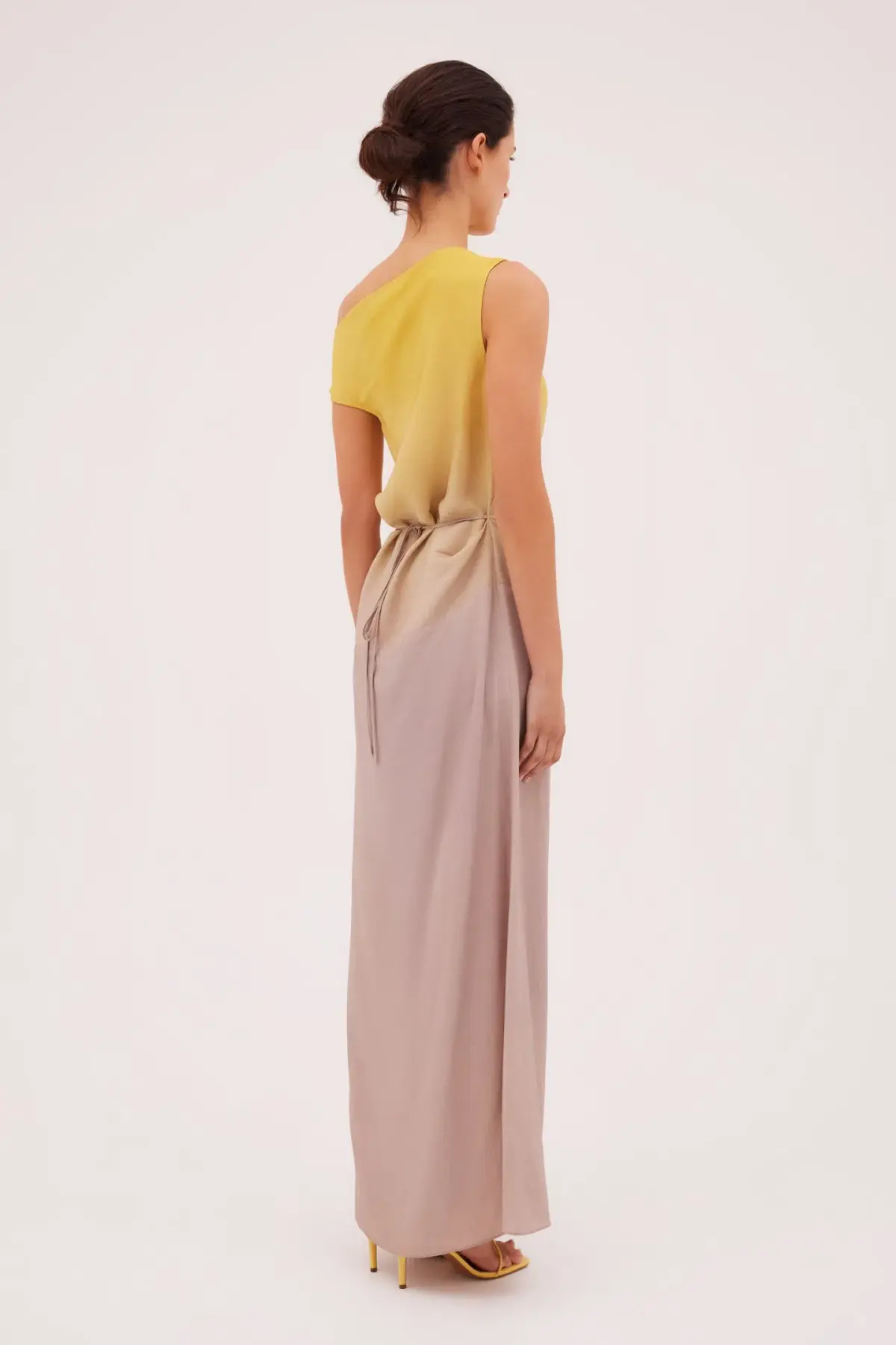 Bianca Spender Taupe Ombre Satin Expansive Dress Multi Size 8  - Image 2