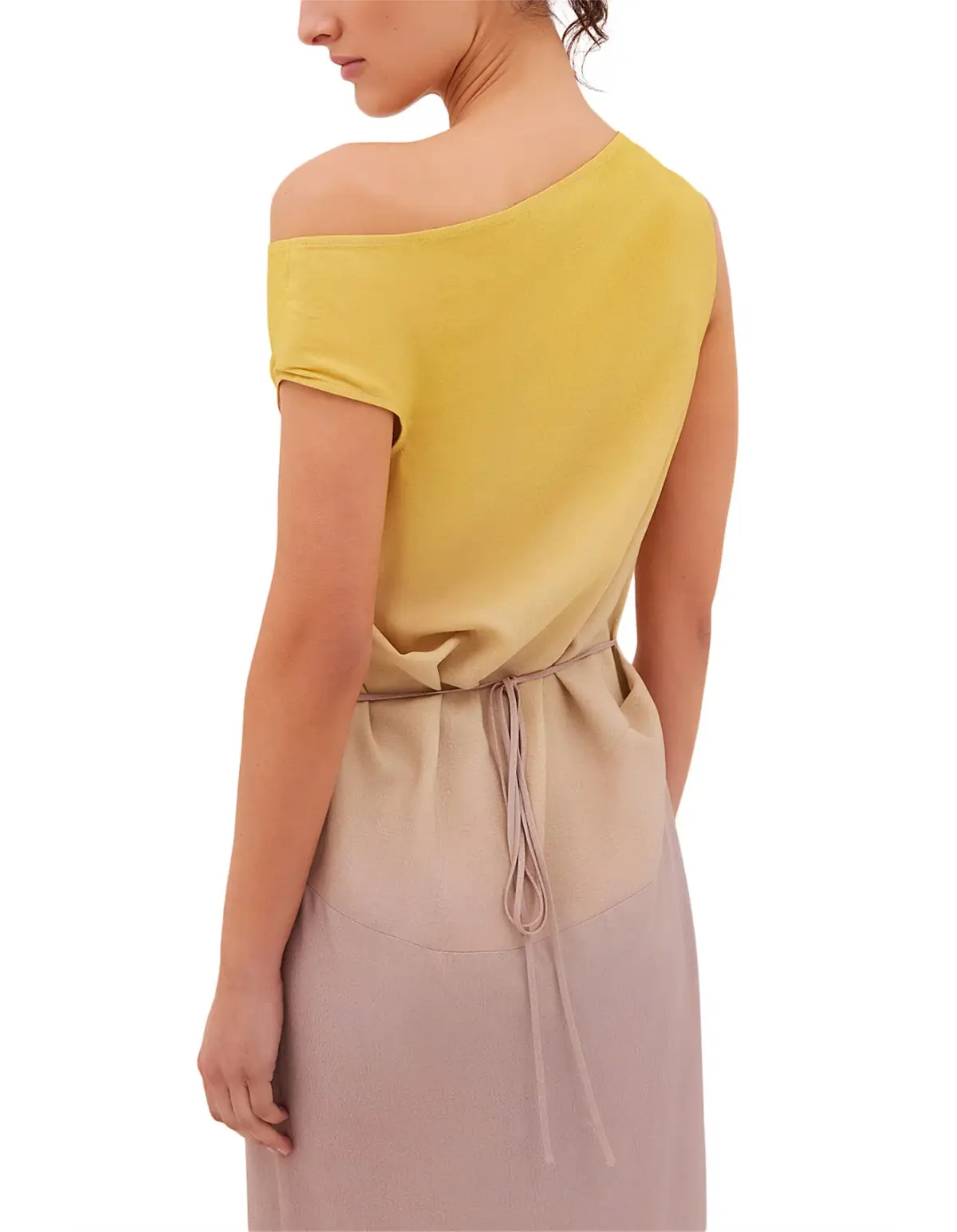 Bianca Spender Taupe Ombre Satin Expansive Dress Multi Size 8  - Image 3
