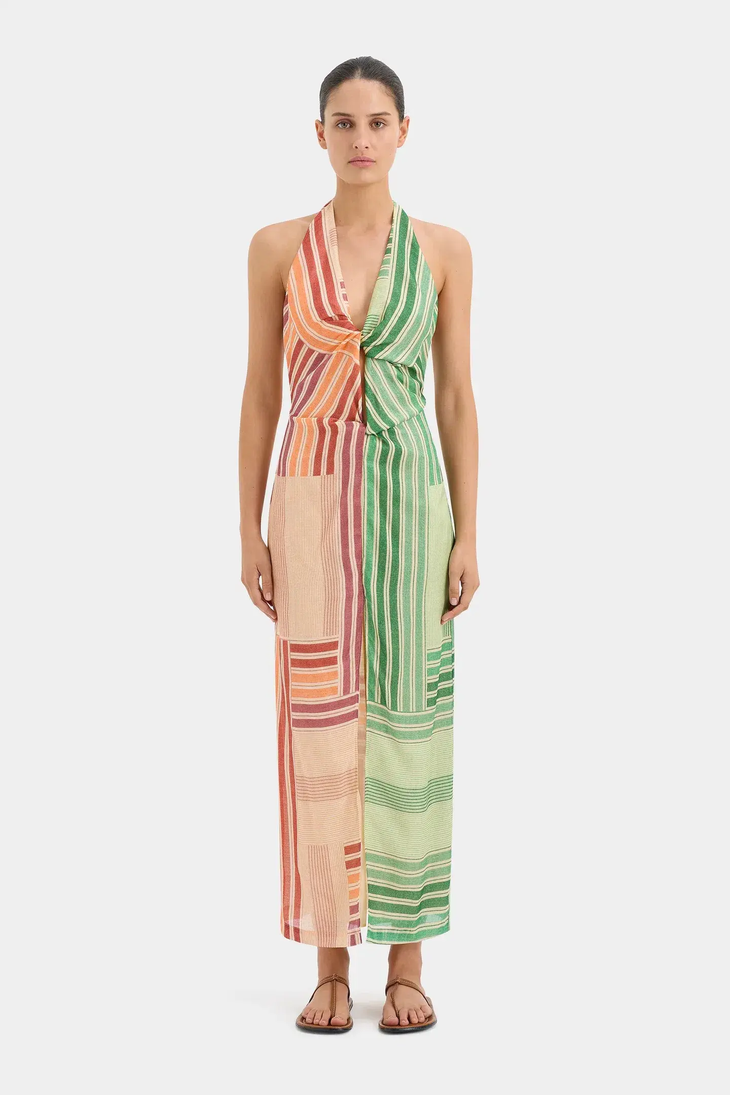 Sir the Label Marisol Twist Midi Dress Multi Print Size 8 - Image 1