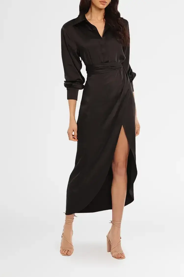Ronny Kobo Bernice Dress in Black Size 6 for rent on The Volte - main image