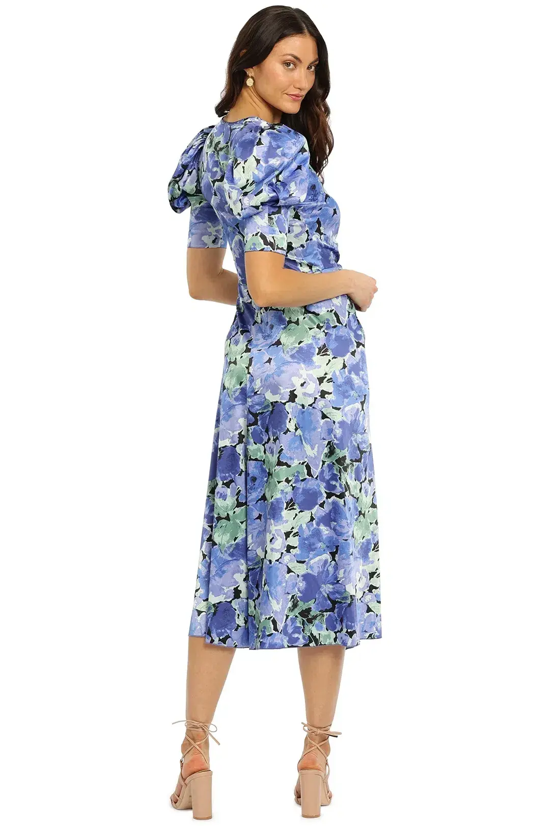 Rotate By Birger Christensen Sierina Dress in Blue Floral Size 12 for rent on The Volte - main image