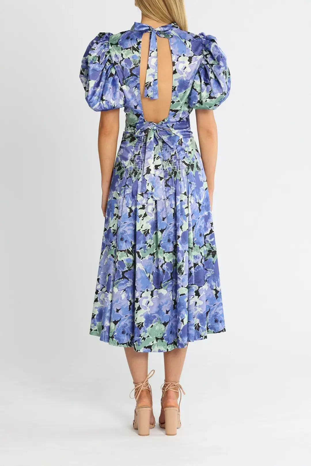 Rotate By Birger Christensen Dawn Baja Blue Dress Print Size 12 - Image 3