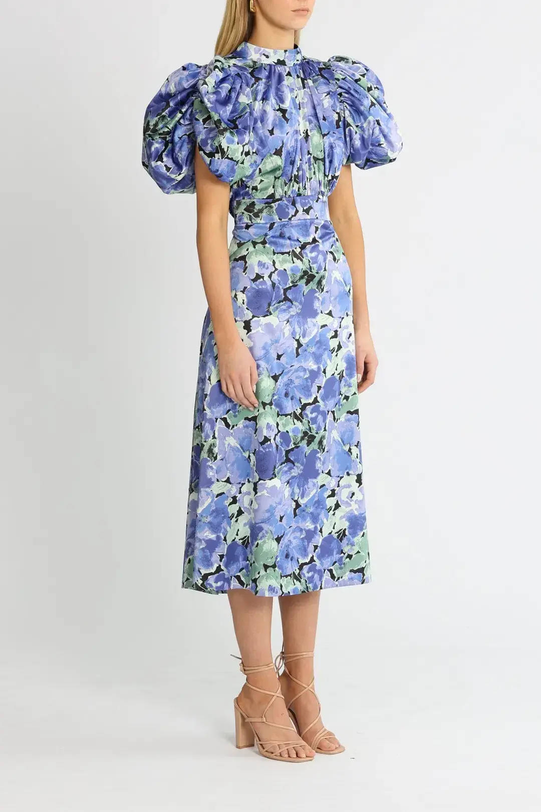 Rotate By Birger Christensen Dawn Baja Blue Dress Print Size 12 for rent on The Volte - main image