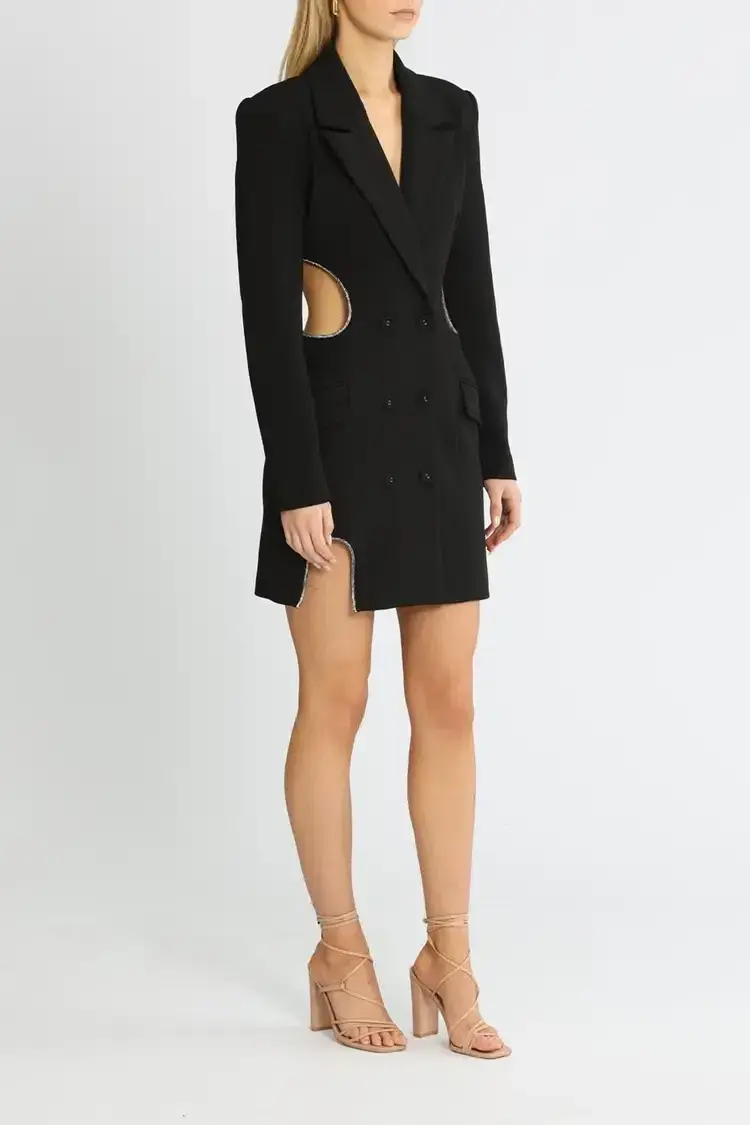 MISHA Fay Bonded Crepe Dress Black Size 8/S - Image 2