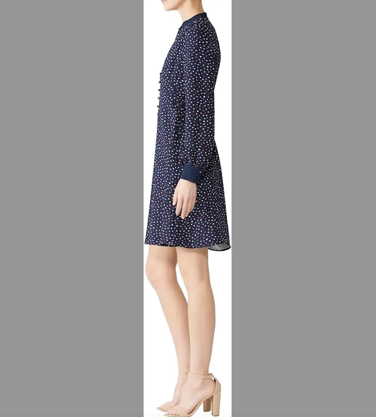 Kate Spade New York Lips Crepe Long Sleeve Mini Dress in Navy Blue Size 6 - Image 4