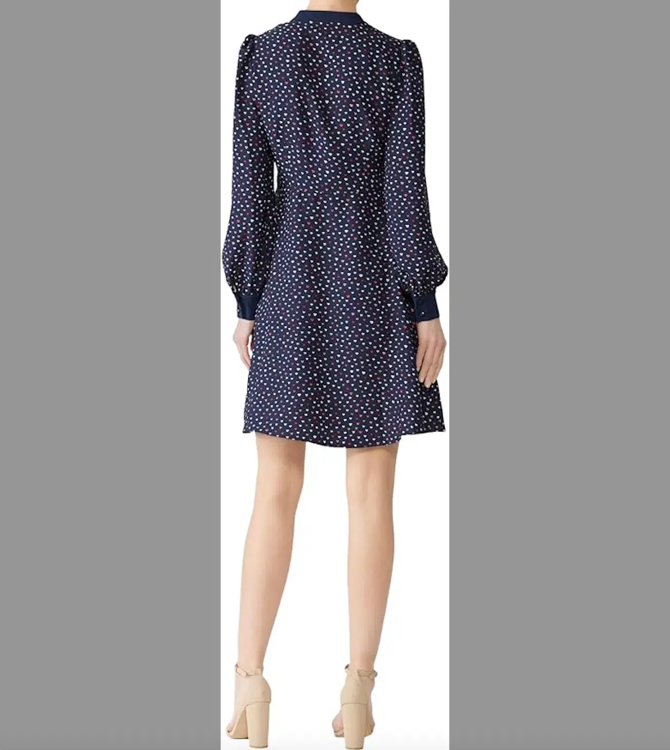 Kate Spade New York Lips Crepe Long Sleeve Mini Dress in Navy Blue Size 6 - Image 3