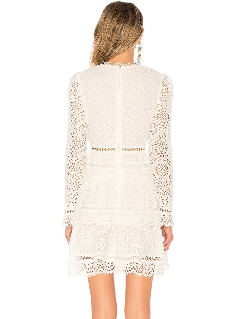 Zimmermann Bayou Tiered Swirl Dress Ivory Size 10 - Image 2